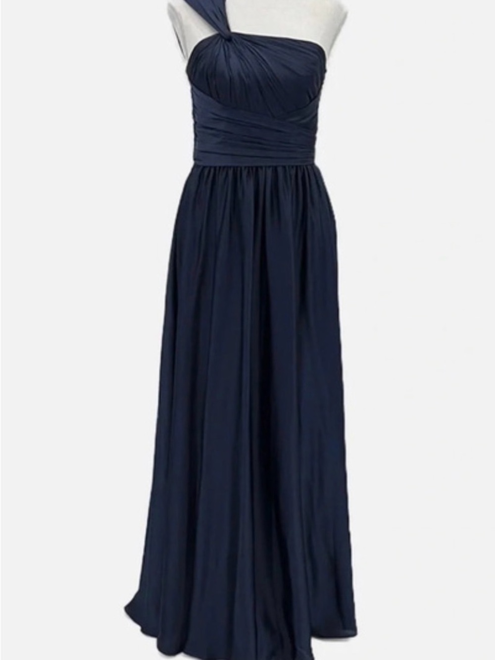 Monique Lhuillier Navy One-Shoulder Evening Gown